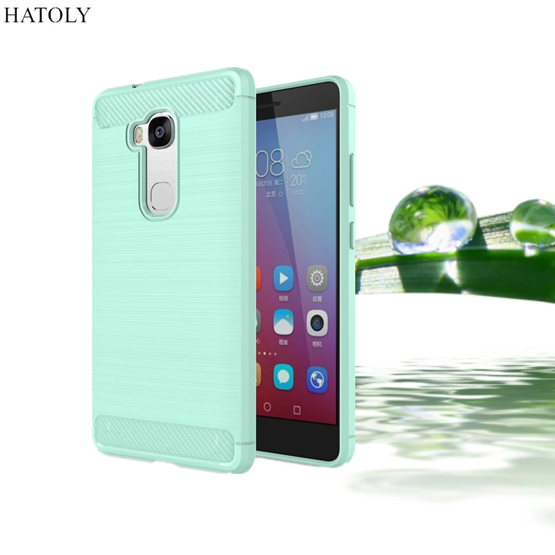 Чехол HATOLY для huawei Honor 5X противоударный мягкий силиконовый чехол с ворсом из ТПУ GR5