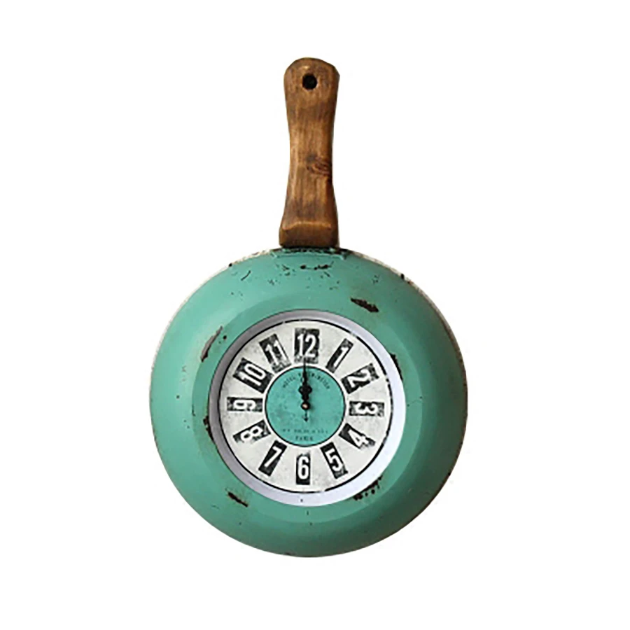 

Pan Retro American Creative Clock French Antique Wooden Wall Clock Vintage Kitchen Reloj Pared Vintage Shabby Chic Kitchen Watch