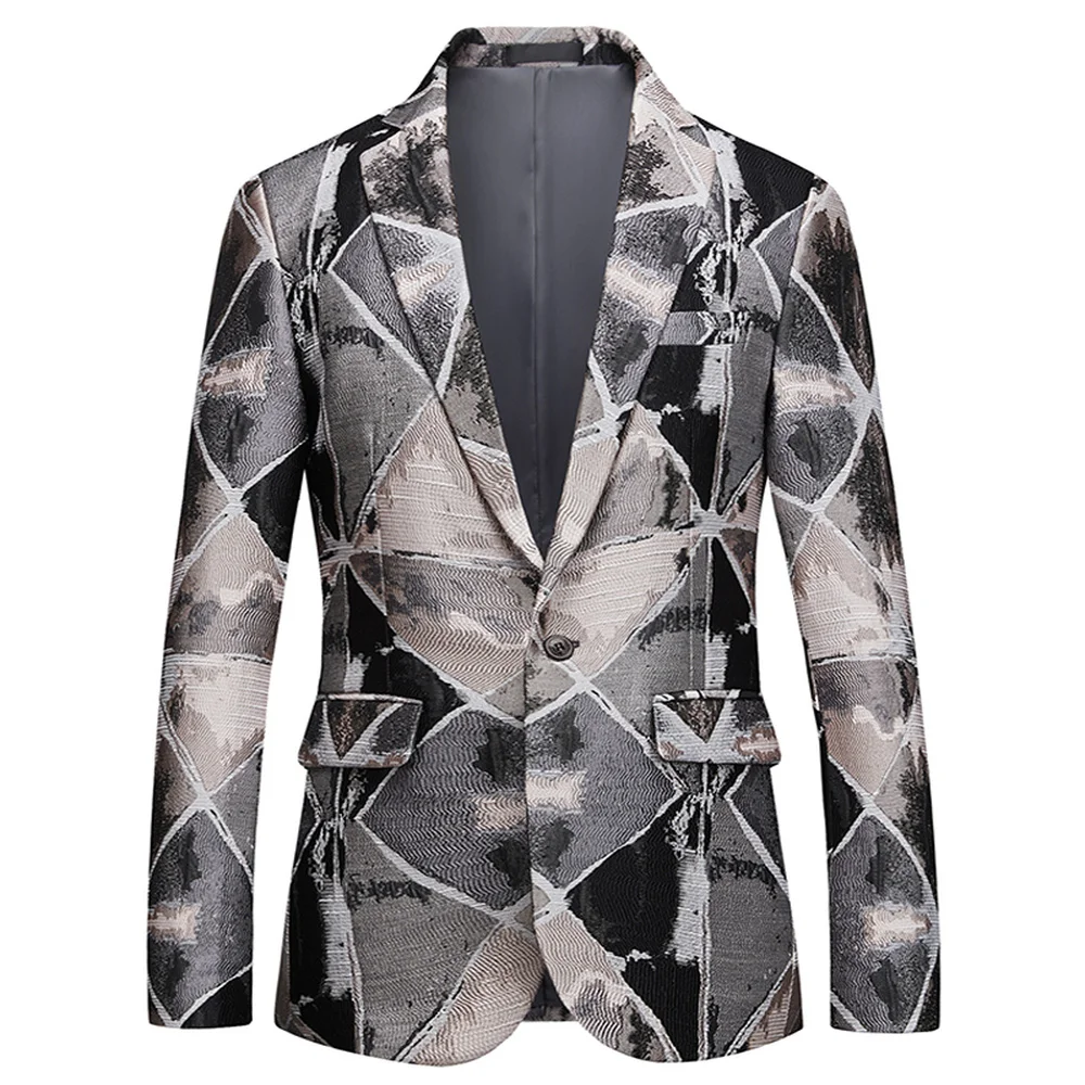 

Luxury New product 2019 high-grade men suit jacket fashion male Slim Fit Floral Business leisure gentleman Blazers Coats M-6XL