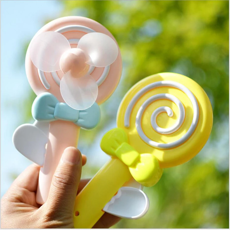 17cm Hot Portable Cool Hand Pressure Fans Cartoon Lovely Mini candy color Baby Children Kids Great