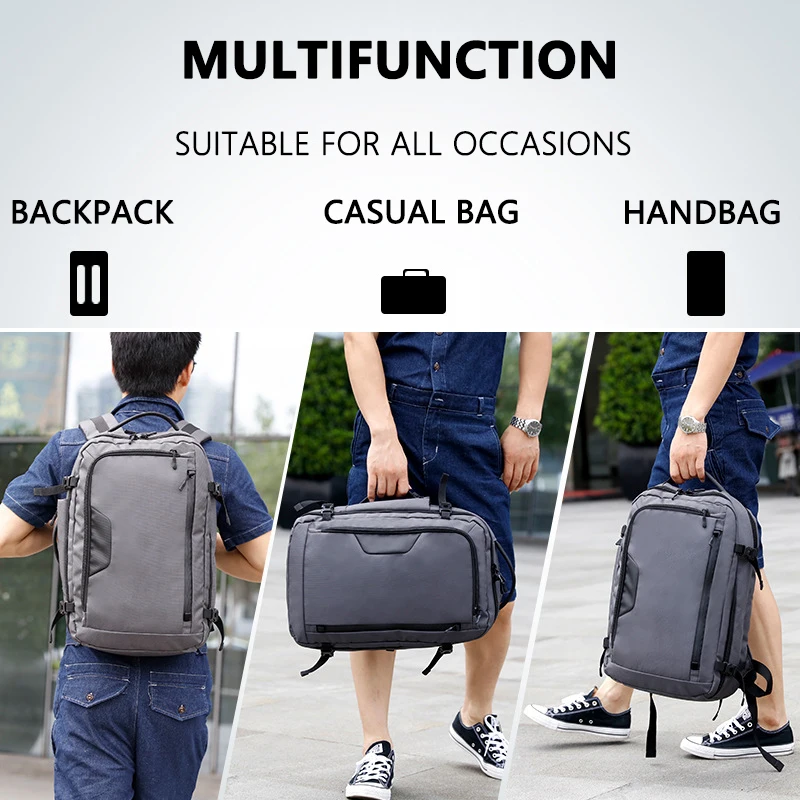 Мужской рюкзак большой вместимости 15,6 17 дюймов для ноутбука, Водонепроницаемые многофункциональные дорожные сумки, школьная сумка, мужской бизнес рюкзак для компьютера