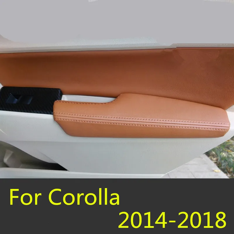 

8PCS Customized Microfibre Leather Interior Doors Panel Armrest Cover For Toyota Corolla 2014 15 16 17 2018 AAB074