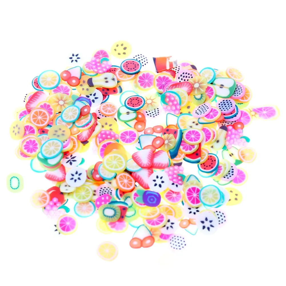 

250pcs Orange Stickers Fruit/Flower/Animal 3D Polymer Clay Tiny Fimo Fruit Slices Nail Art DIY Designs Nail Art Decorations
