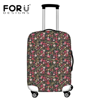 

FORUDESIGNS Trumpet Piano Flower Printed Luggage Protective Covers Dust Rain Cover for 18-30 Inch Suitcase Cover Waterproof Case