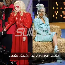 Красный резиновый платье в то же стиле Леди Гага Suitop Голливуд Super Star