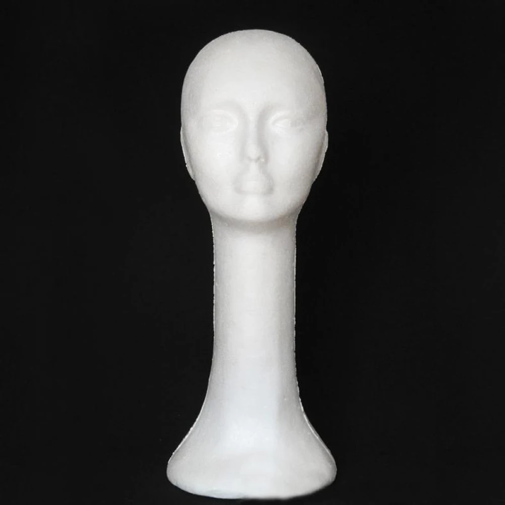 46 см Высота белая пена женская голова человека длинная шея манекен парик шляпа очки дисплей стенд модель