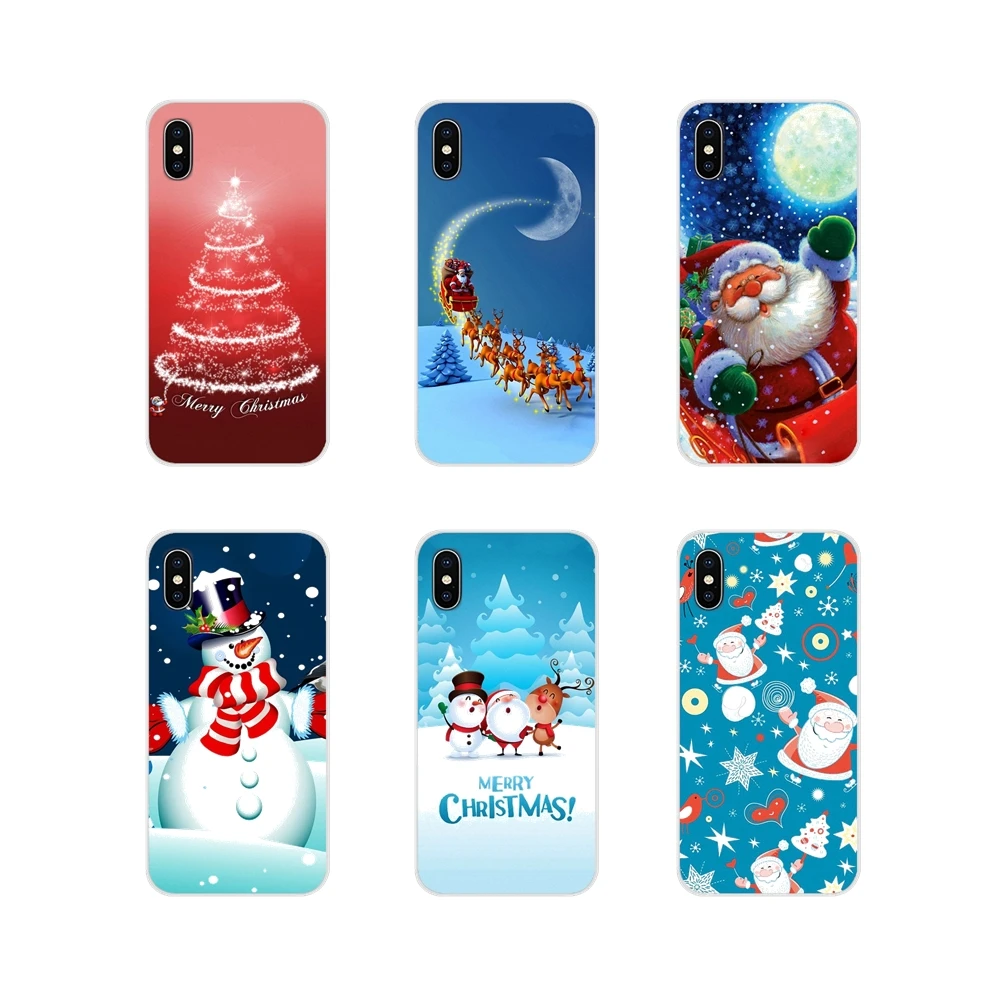 

Happy New Year Merry Christmas Transparent TPU Shell Covers For Xiaomi Redmi 4A S2 Note 3 3S 4 4X 5 Plus 6 7 6A Pro Pocophone F1