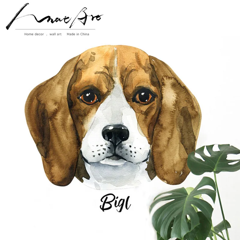 

Dog Wall Stickers for kids rooms Bigl Pet Wall Art Modern nordic Home Decoration accessories Animals Watercolor Print Stickers