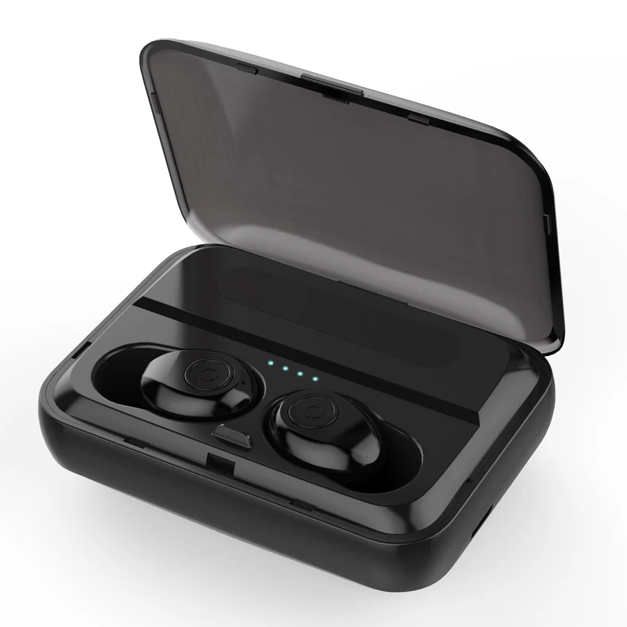 no-LED-black Наушники-вкладыши TWS Bluetooth Беспроводной наушники хэндс-фри Беспроводной Bluetooth наушники стерео Hi-Fi гарнитура Bluetooth с зарядным чехол для телефона - Цвет: no-LED-black