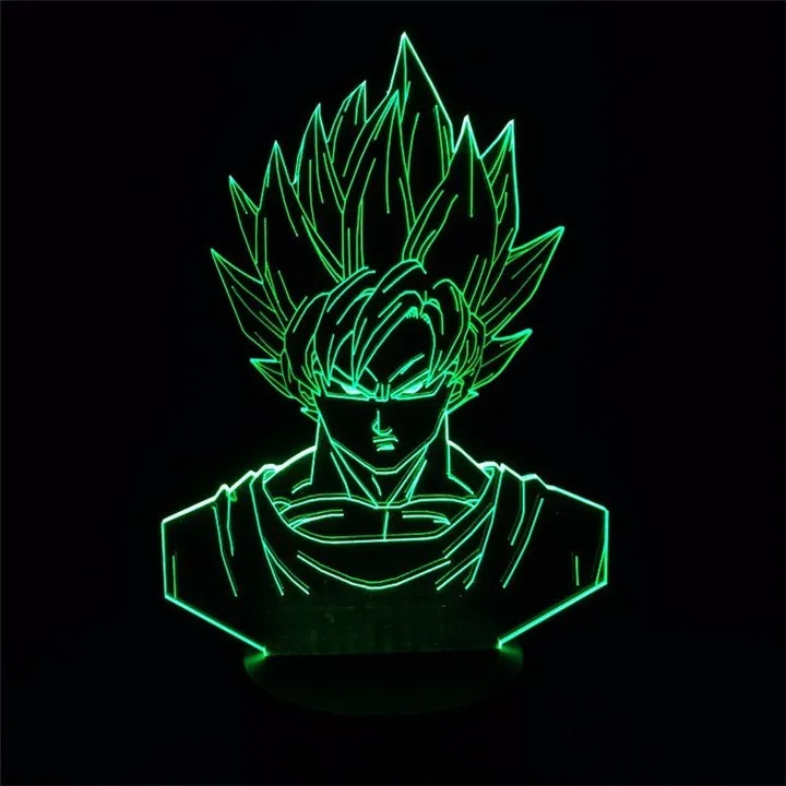 Светодиодный ночник семь Dragon Ball Супер Saiyan 3D лампа Light Illusion Настольный светильник 7 цветов Изменение Night Light Обувь для мальчиков ребенок дети