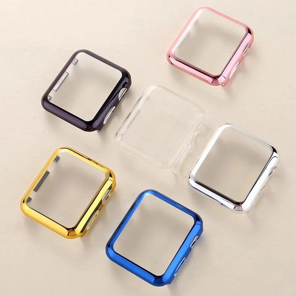 PC cover for Apple Watch Case 42mm 38mm series 3/2/1 Colorful plating Frame protective case cover for iwatch band Accessories PC cover for Apple Watch Case 42mm 38mm series 3/2/1 Colorful plating Frame protective case cover for iwatch band Accessories