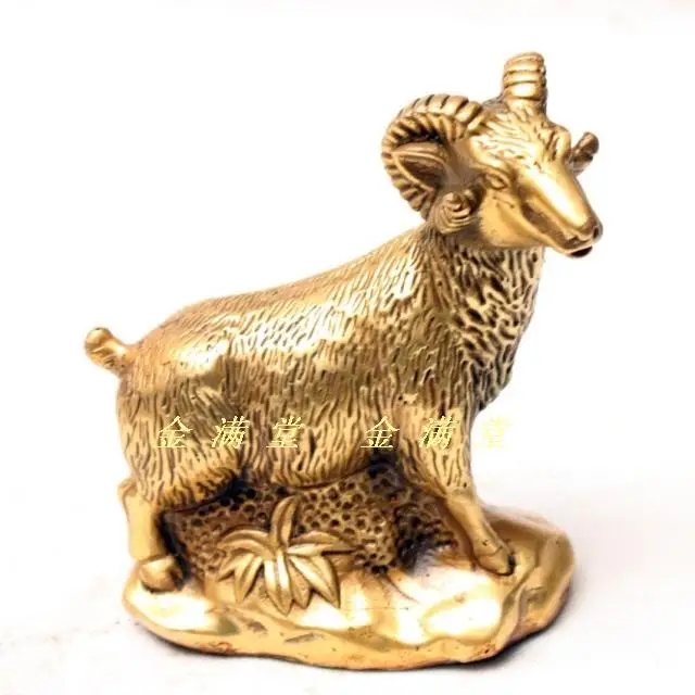 

Bronze copper home decoration crafts decoration wool roll goat lucky ruyi Factory Copper Feng Shui crafts