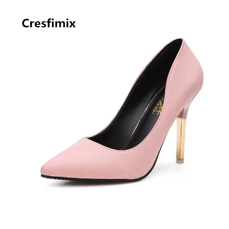 Cresfimix tacones altos women cool comfortable high heel shoes lady classic black office high heel pumps cute sexy shoes a3241