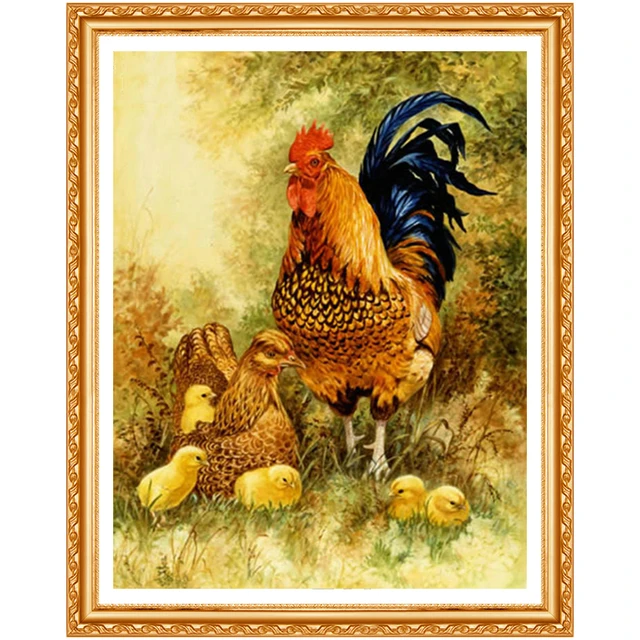 Poule avec poussins, figurine, animal en polyrésine, décoration du jardin,  achat, vente, pas cher