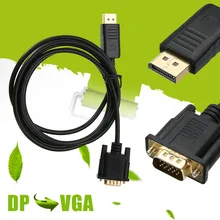 Mayitr 1pc 1.8M HDMI DisplayPort To VGA Cable Professional DP Male to VGA Male Converter Adapter Cable For PC Laptop 1080p