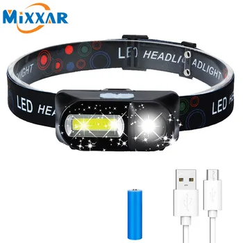 

zk20 LED Headlamp COB Rotatable Hat Head Lamp Rechargeable Waterproof Work Cap Flashlight Camping Light