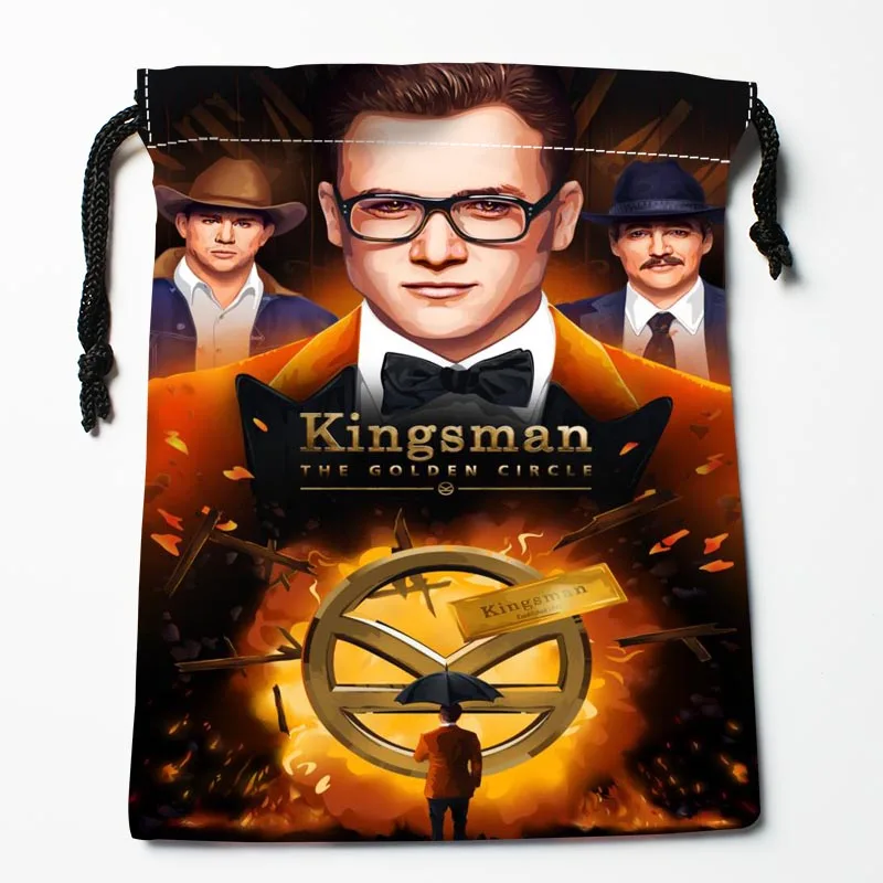 New Custom Kingsman The Golden Circle Bags Custom drawstring bags Printed gift bags 27x35cm Compression Type