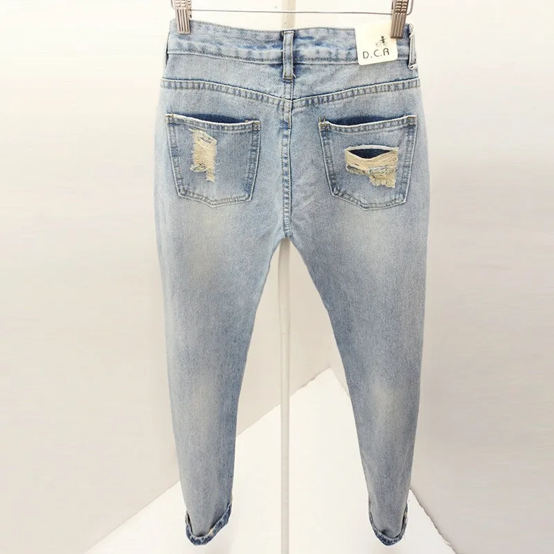 Новинка года, Летние Стильные джинсы для женщин, рваные джинсовые штаны-шаровары с героями мультфильмов, нашивки в виде надписей, джинсовые штаны для женщин, TB494
