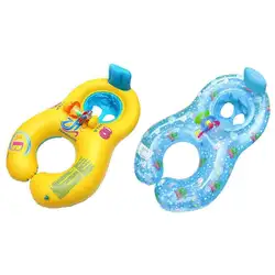 Веселые детские игры бассейн шеи кольцо матери и ребенка плавательный круг Двойные Плавание Кольца надувные поплавки ванна бассейн