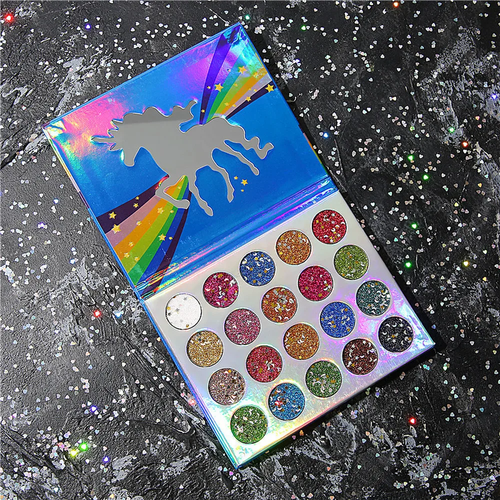 20 Color Unicorn Eyeshadow Palette Glitter Eye Shadow Shimmer Cosemtic