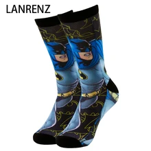 Модные забавные носки с принтом героев Бэтмена для мужчин и женщин, носки с 3d принтом, 200 вязаные Компрессионные носки с масляной росписью