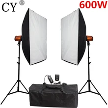 CY Photography Studio Soft Box Flash Lighting Kits 600ws Strobe Light+Softbox Stand Set Photo Studio Accessories Godox 300SD