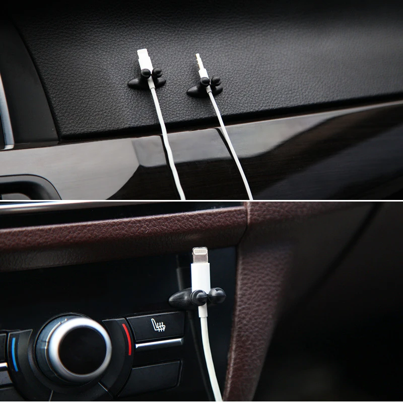8 шт./компл. многофункциональные автомобильные клипсы автомобильные аксессуары для интерьера клей автомобильное зарядное устройство линия застежка зажим для наушников/USB кабель
