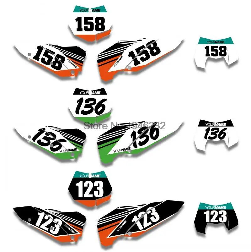 Пользовательские цифры пластины фоны графические наклейки и для KTM SX SXF 2007 2008 2009