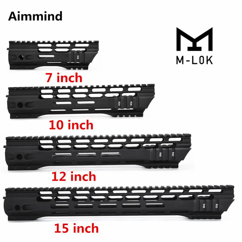 7 10 12 15 дюймов M-LOK handguard поплавок супер тонкий ar 15 Handguard Quad Rail MLOK Handguard Пикатинни для M4 M16