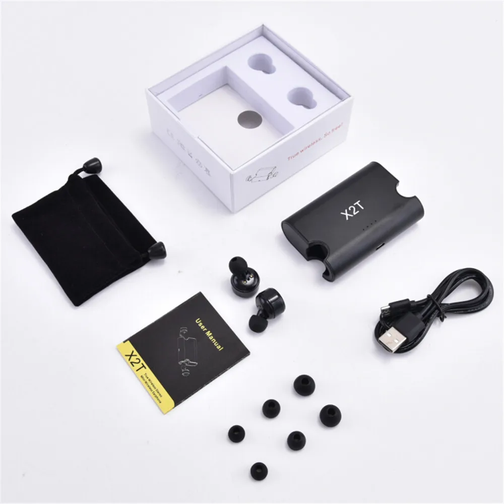 Беспроводные наушники TWS X1T X2T Мини Bluetooth с аккумулятором 1500 мАч pk Q29 для iphone и
