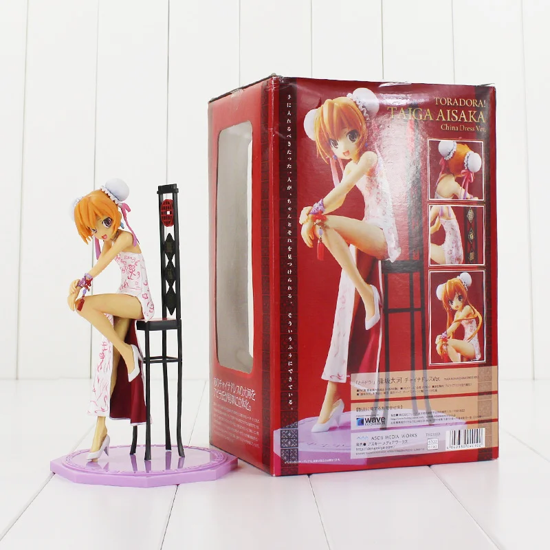 

19cm Anime Toradora! Aisaka Taiga Figure Toy China Dress Ver Tiger Dragon Beauty Model Doll Collectible Toy