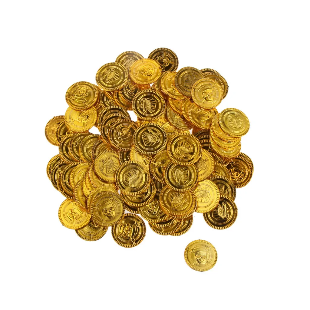 jeg lytter til musik fatning Tale 100 Pieces Pirate Gold Play Toy Coins, Birthday Party Favors Pinata Money  Coin - Party & Holiday Diy Decorations - AliExpress