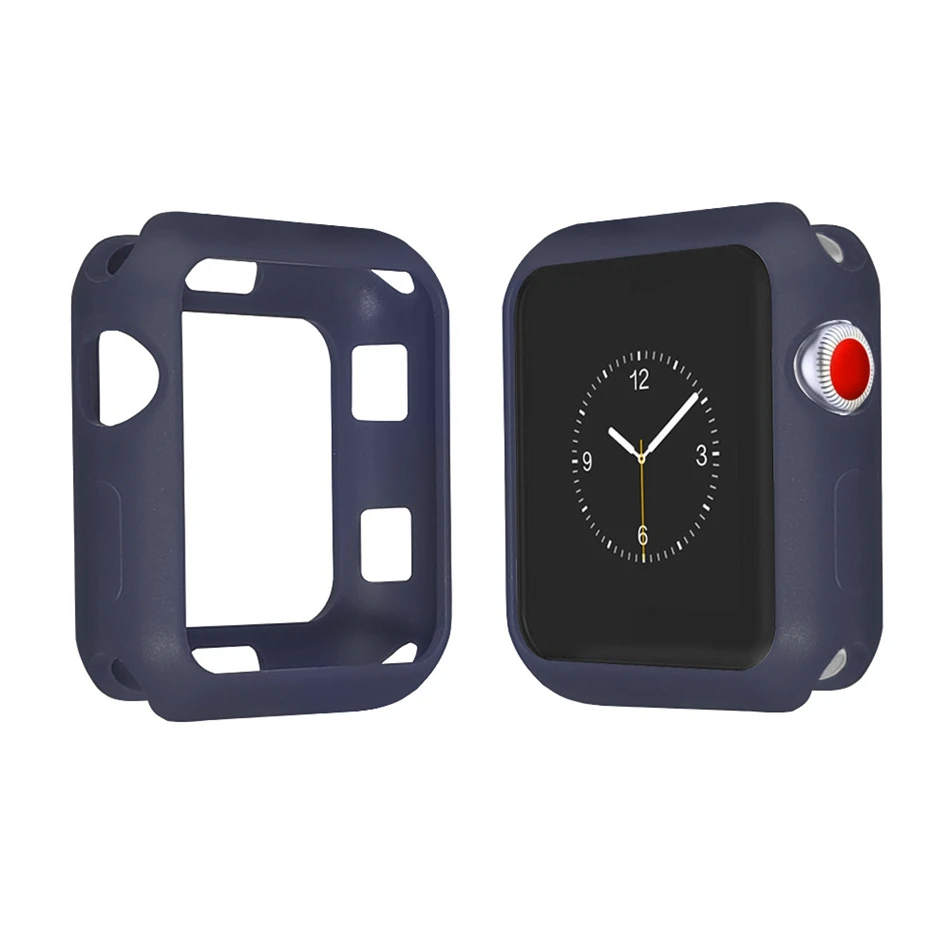 Силиконовый мягкий чехол для Apple Watch 4 iwatch4 40 мм 44 поколение силиконовых защитных