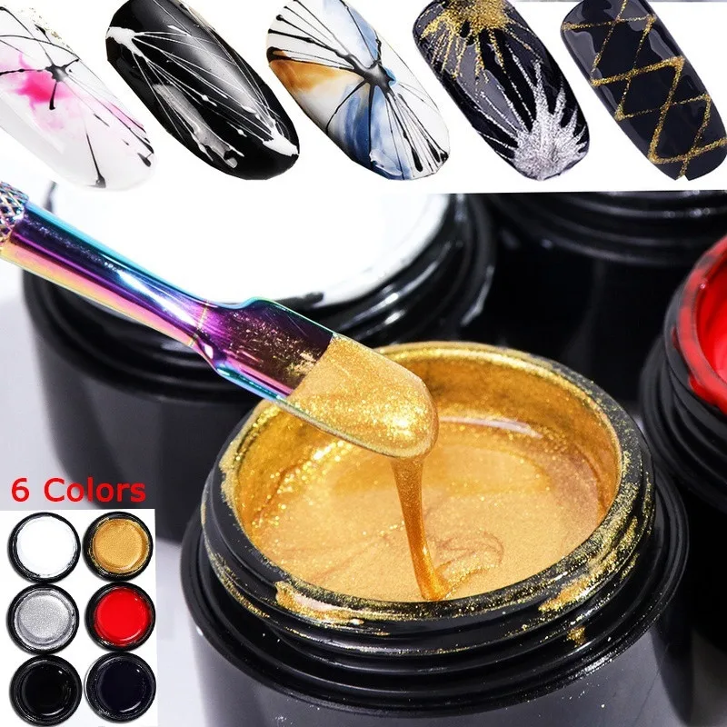 

Multicolor Nail Art Spider Gel Drawing Elastic Line Painting Gel Varnish Nail Polish Paint Gel Silk Spider Graffiti Gelpolish