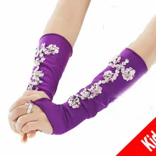 Для детей, для маленьких девочек, для студентов, с блестками, сексуальный костюм для латинских танцев, вечерние длинные перчатки без пальцев для выступлений