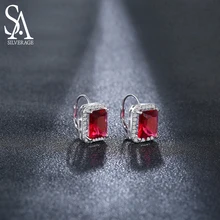 SA SILVERAGE 925 Sterling Silver Earrings For Women Fine Jewelry Silver Christmas Gift Hoop Earrings Women SA SILVERAGE 925 Sterling Silver Earrings For Women Fine Jewelry Silver Christmas Gift Hoop Earrings Women