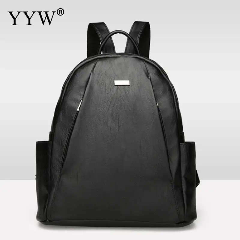 Модные женские винтажные рюкзаки для отдыха, женские рюкзаки из искусственной кожи, женские школьные сумки для девочек-подростков, рюкзак для путешествий - Цвет: black