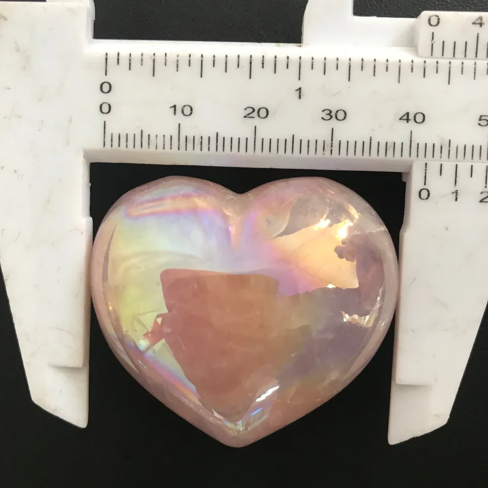 Аура Ангел сердца 40 мм дешевые маленькие розовые кварцевые гальванические розовые аура ангел кристалл исцеление сердца для подвески