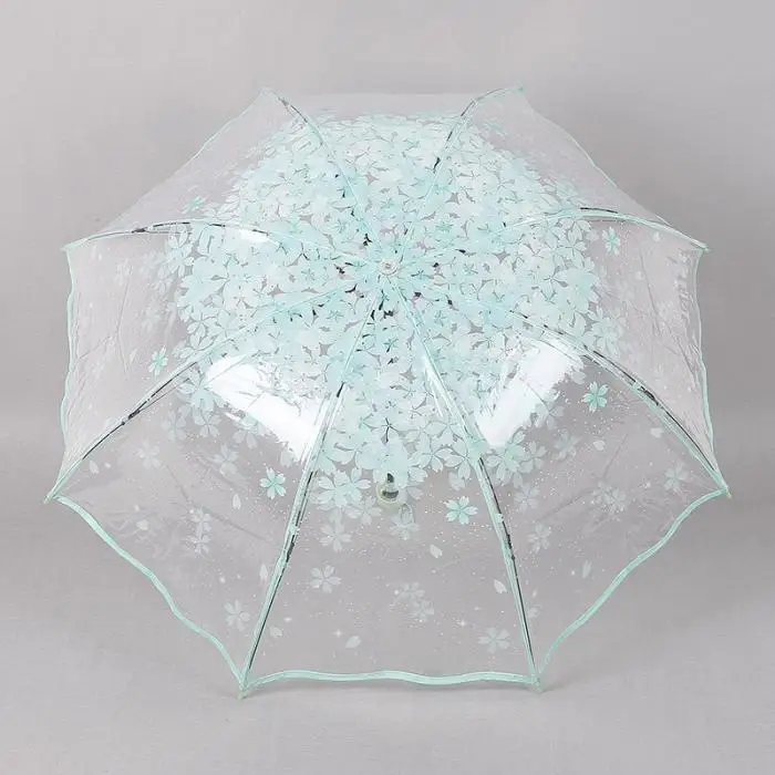 Женский прозрачный Дождь Солнечный зонтик складной Романтический Сакура вишня зонтики с принтами цветов TB распродажа