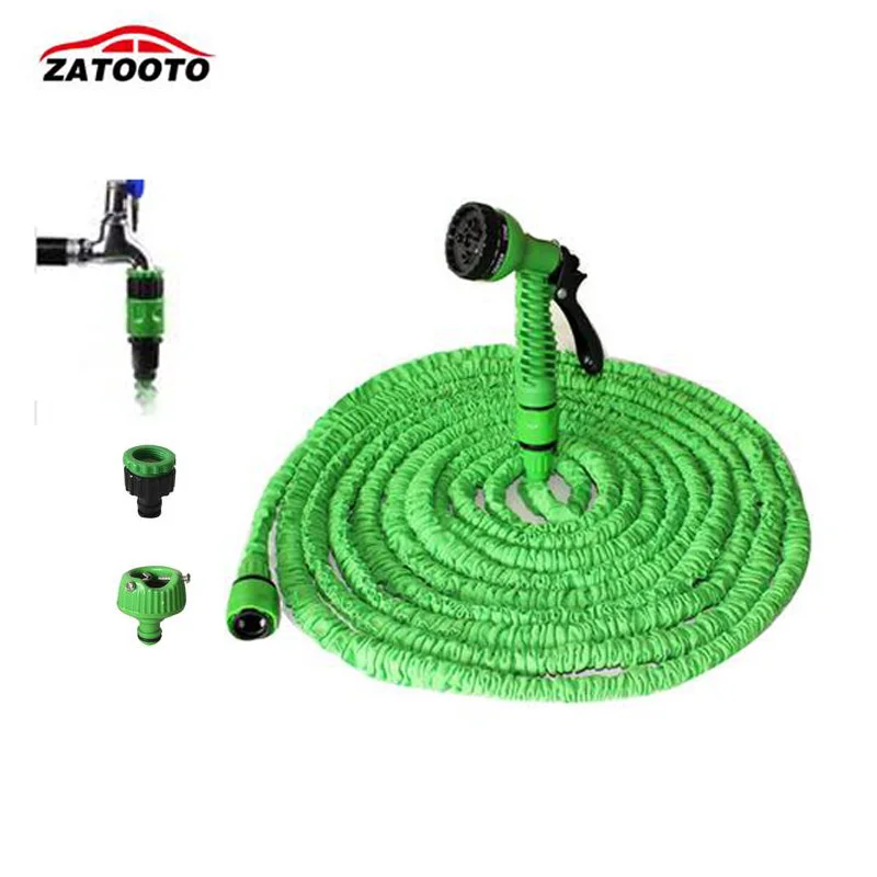 

75FT/22.5M Car Wash Hose Pressure Water Gun Flexible Scalable Garden Hose Pipe Watering Spray Gun Car Clean Irrigation Tool