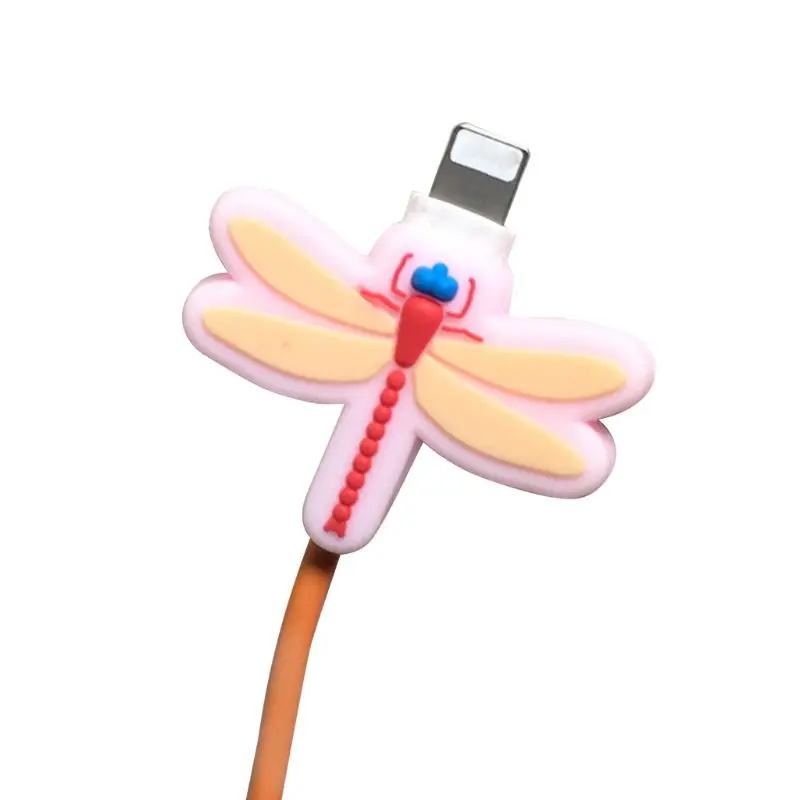 Милый usb-кабель для зарядного устройства в форме насекомых, защитный чехол, мягкий силиконовый кабель для передачи данных, защитный Шнур для iPhone, смартфон