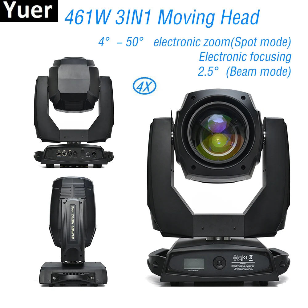 

4Pcs/Lot Professional 461W Beam Wash Zoom 3IN1 Moving Head Light Color Mixing DJ Disco Sound Party Club Lights Stage Lighting