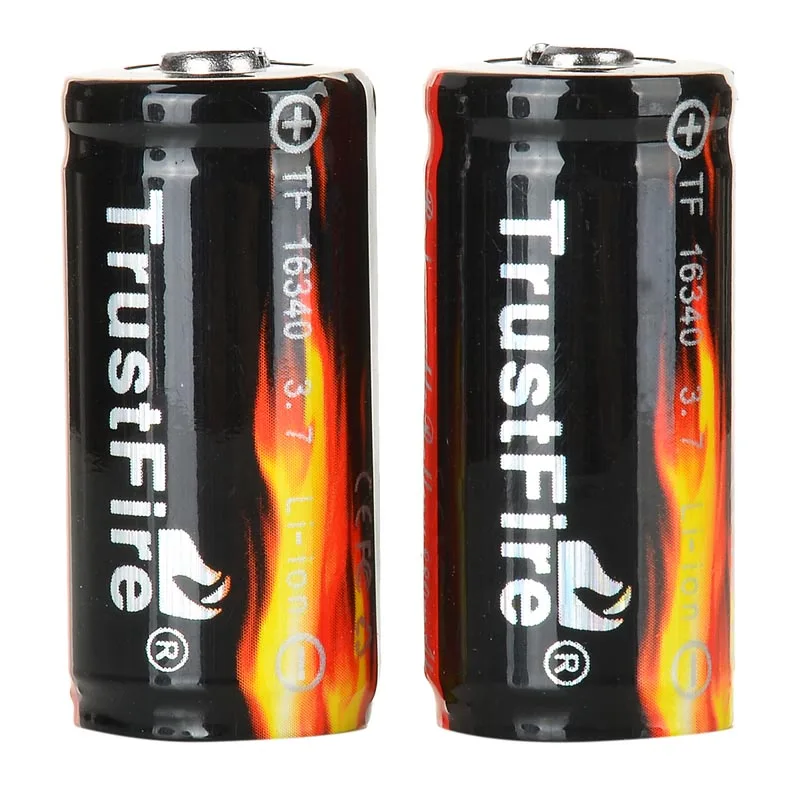 Baterias de Lítio Bateria com Proteção Lote Trustfire Protegido 16340 880 Mah 3.7 v Recarregável Pcb 2 Pçs –