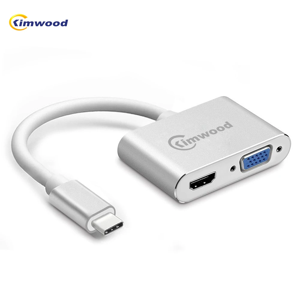 Kimwood USB C HDMI VGA Adapter USB Type c to HDMI 4K Male to Female for