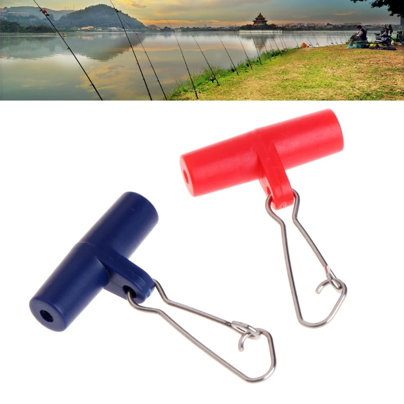 

OOTDTY 10Pcs Fishing Sinker Slip Clips Plastic Head Swivel With Hook Snap Slide Swivels
