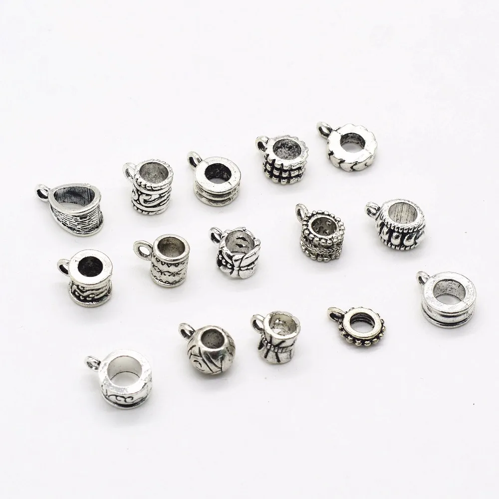 30 pcs Zinc Alloy Bead DIY European big hole metal connector Beads Fits