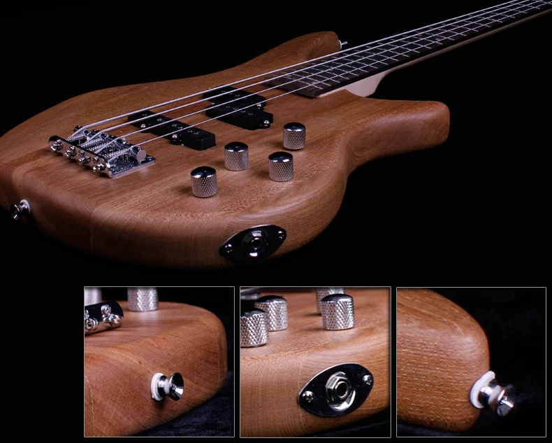 Китайский разнообразный Электрический бас-гитара 4 струны палисандр вяза пассивный закрытый пикап высокое качество