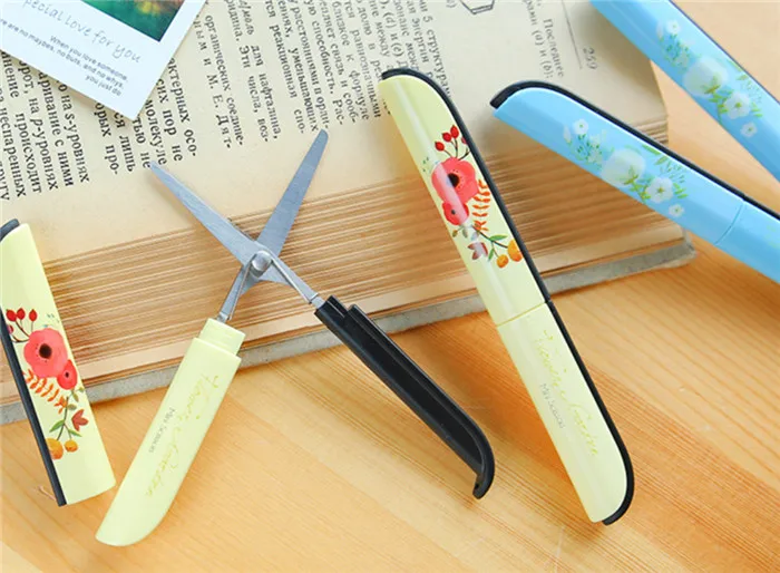 

Novelty Household Scissors Creative Flowers Pattern Portable Scissors Stationery Scissors 100pcs