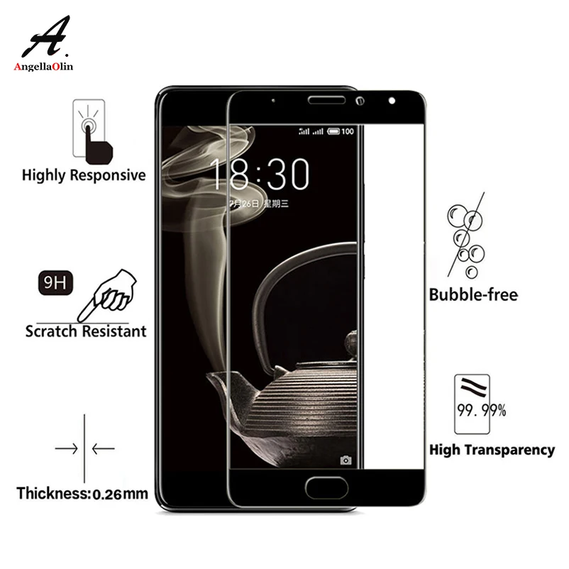 

9H Full Cover Tempered Glass For Meizu Pro 7 m5s 15 m6s note m5 6 Plus m6 Screen Protector Film Case Bag For Meizu Pro6 Pro7