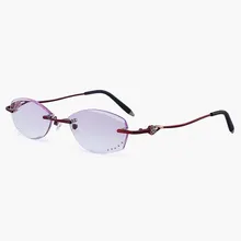 Высококачественные обрезные женские очки для чтения бескаркасные алмазно-инкрустированные очки для чтения для пожилых людей